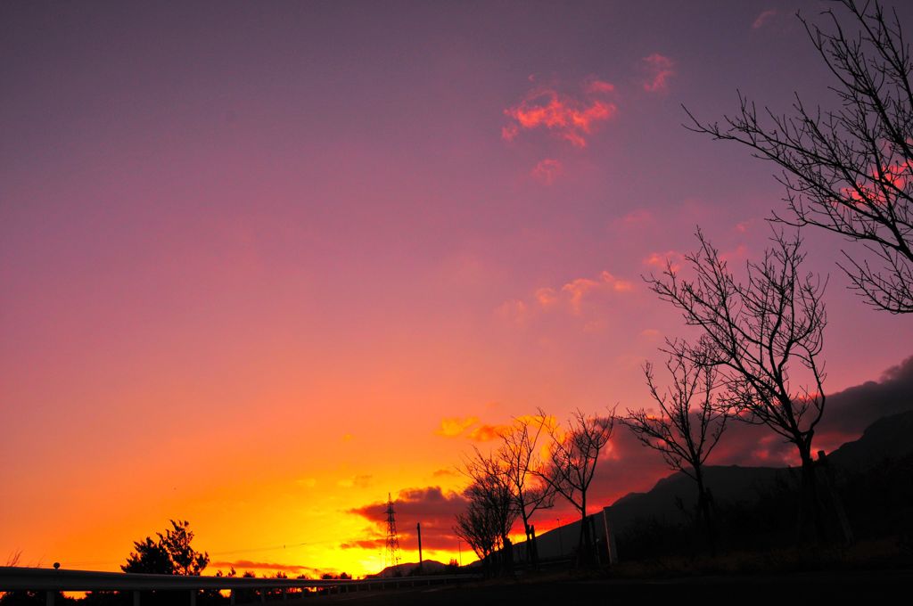 冬の夕焼け空