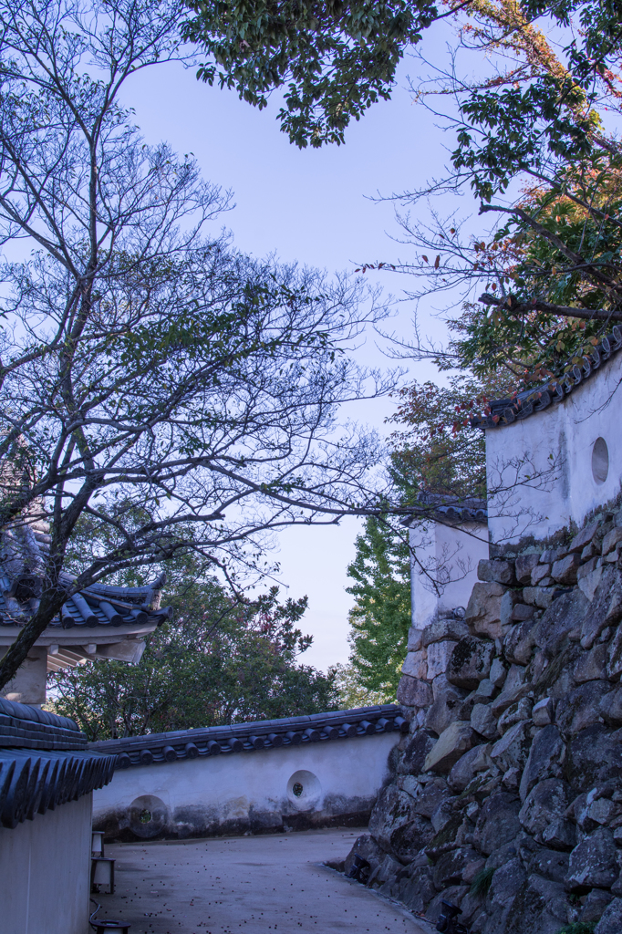 岡山城天守閣への道