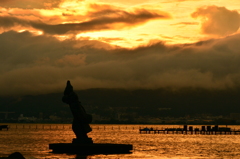 諏訪湖の夕焼け①