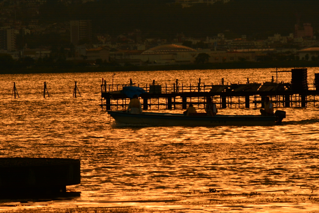 諏訪湖の夕焼け②
