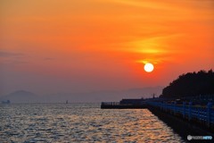 北港の夕日