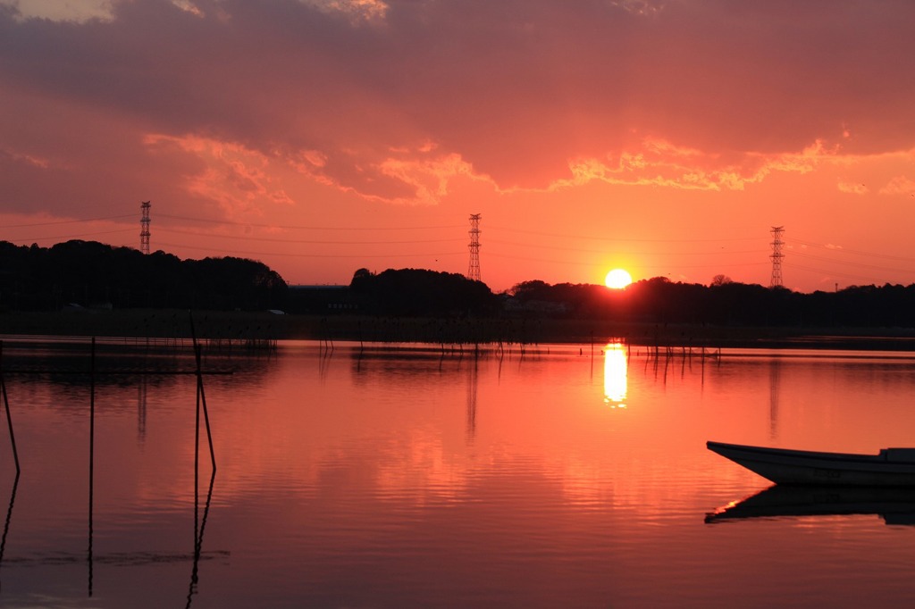 手賀沼の夕日