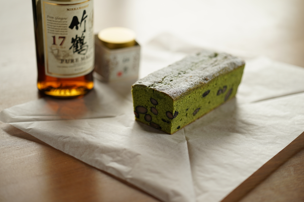 抹茶と黒豆のケーキ