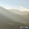 山の朝