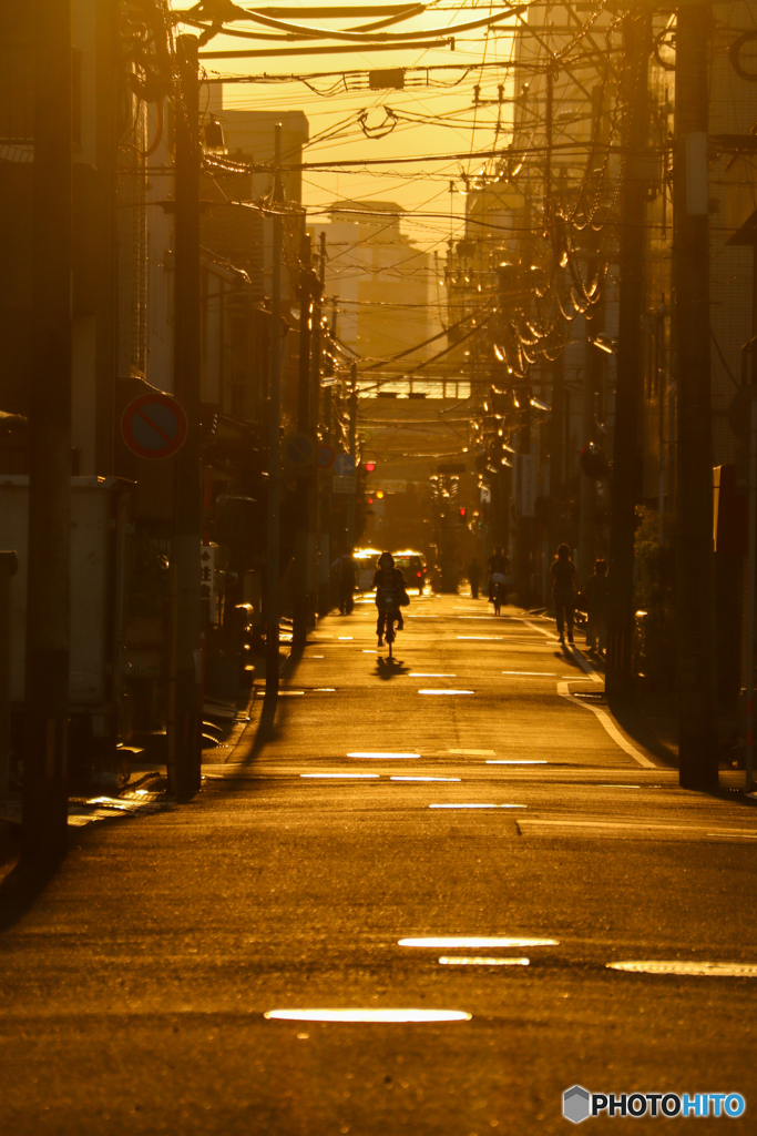 夕陽の街