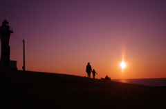 夕焼けと愛しき人の影