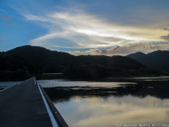 四万十川　佐田沈下橋の夕暮れ
