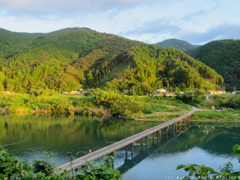 四万十川　三里沈下橋の夕景