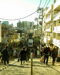 谷中銀座　師走の斜陽