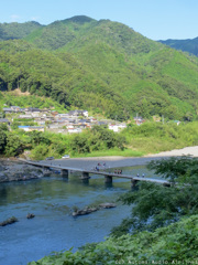 四万十川　半家沈下橋の夏