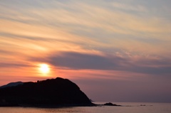 淡い夕日