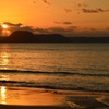 浜辺夕日