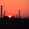 町の夕日