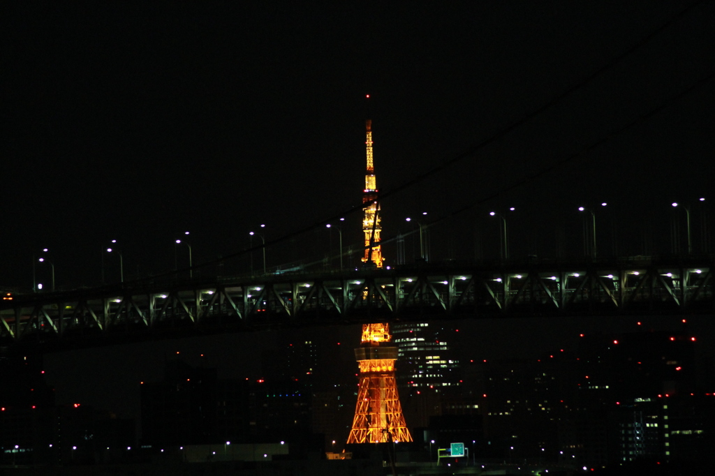 東京タワーと東京湾
