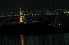 東京タワーと東京湾