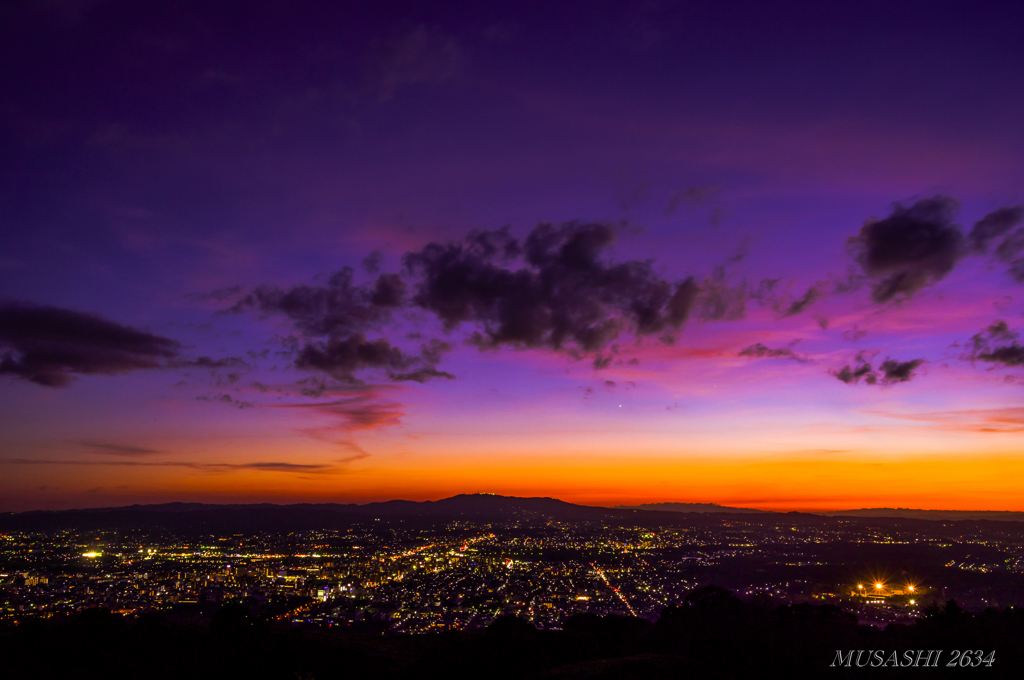 若草山夕景2015③