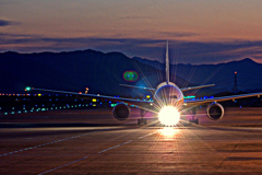 夕暮れの広島空港