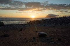 靴と夕焼け