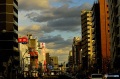 夕焼けの街並み