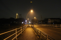 ぱらつく雨の中