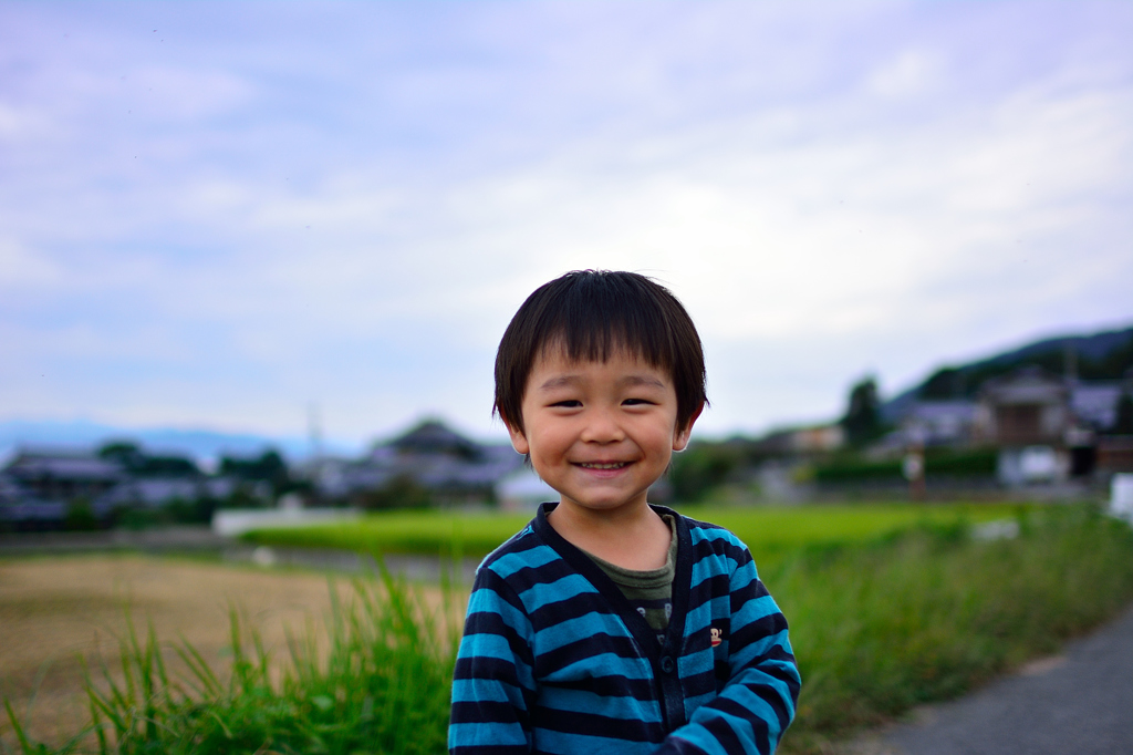 秋、笑顔