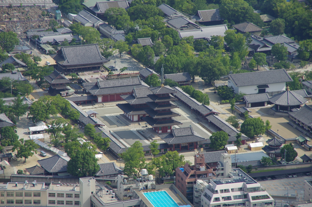 ハルカスから眺める四天王寺