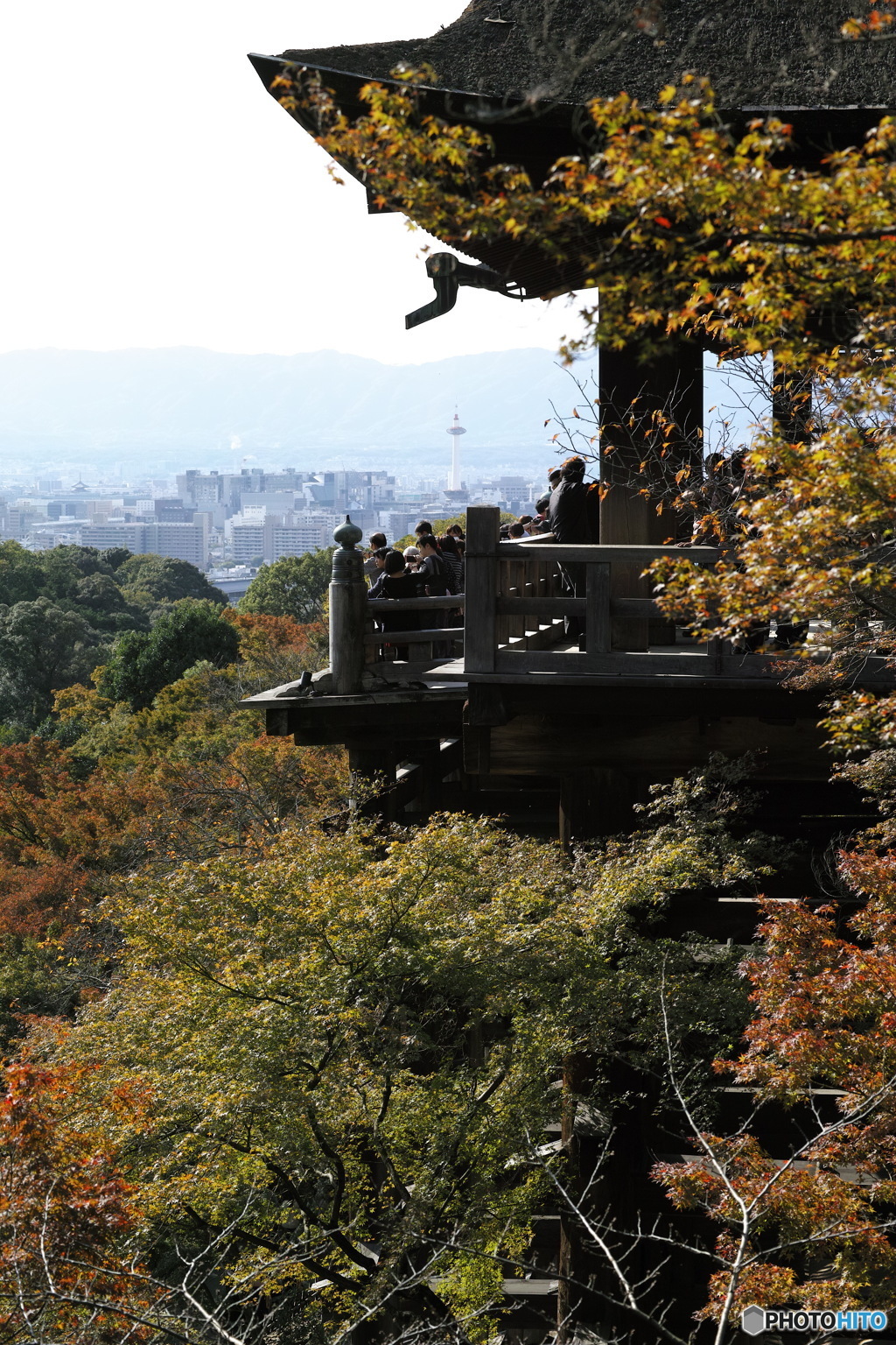 清水の舞台にて。