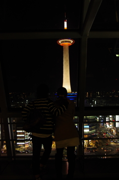 二人で見る京都の夜。