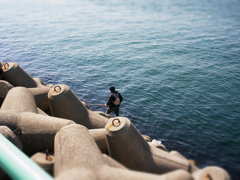 釣り人（ジオラマ風）