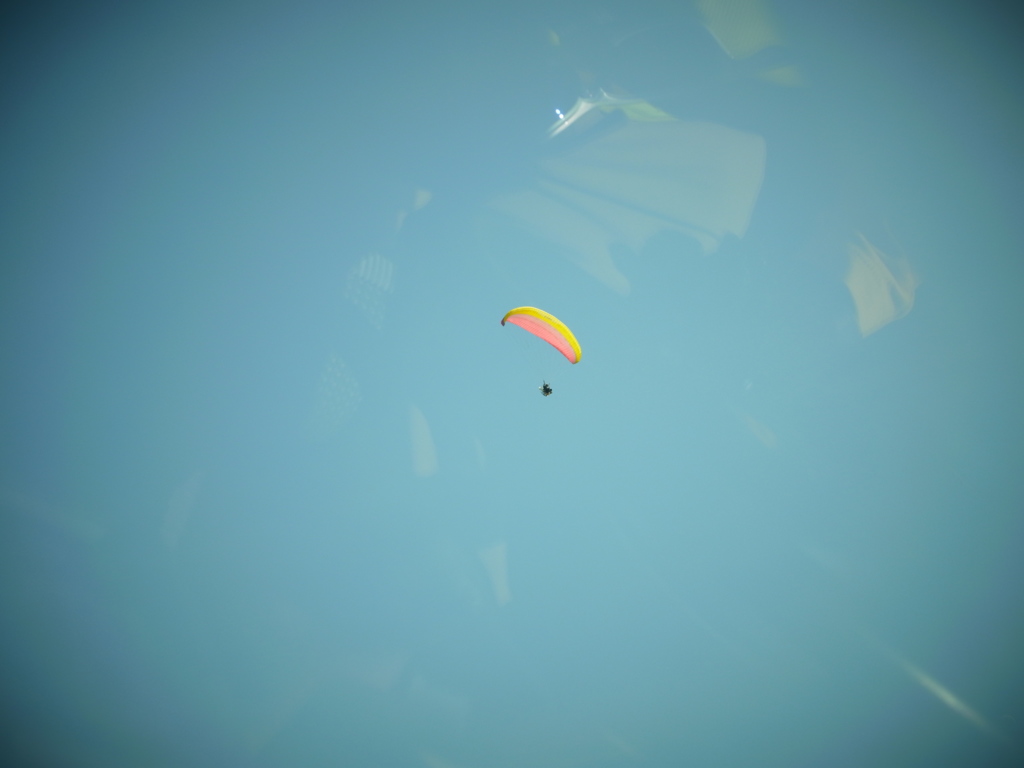 熊野灘を舞うパラグライダー