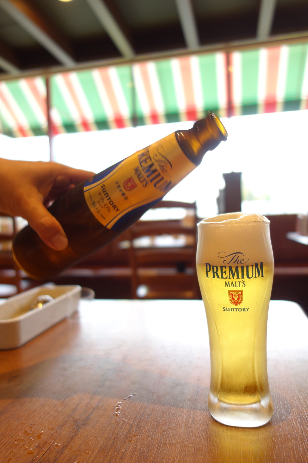 朝からビール
