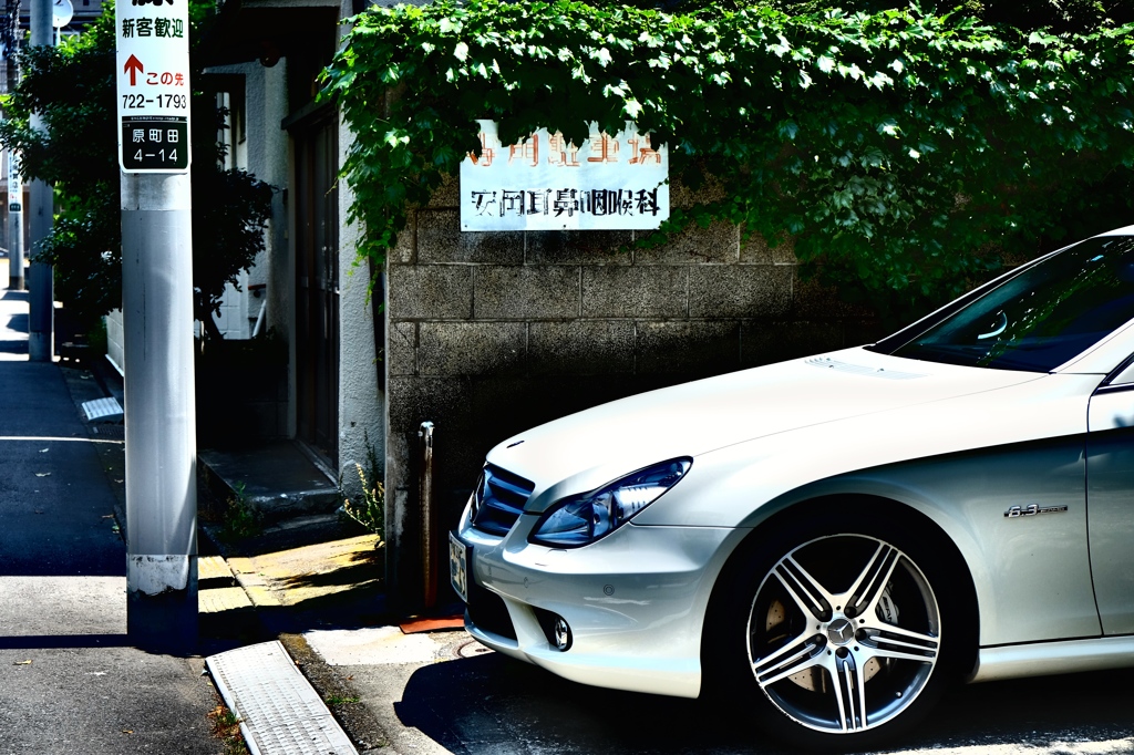 白い車