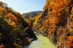秋景の渓谷