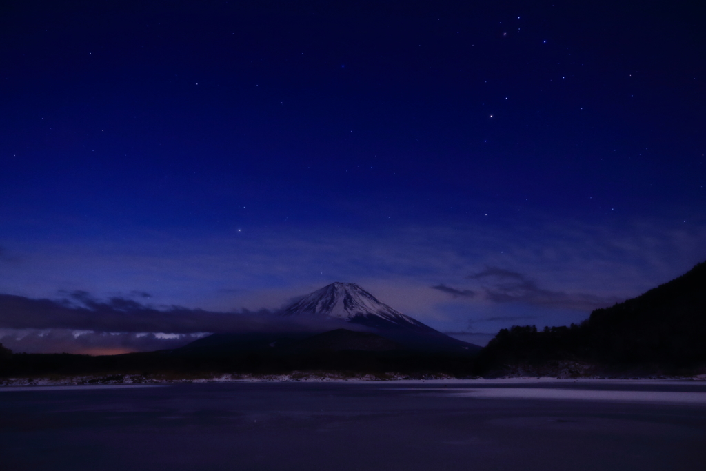 冬の湖　三題　精進湖