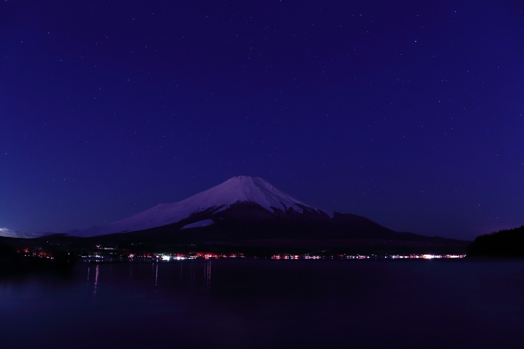 霊峰と星と湖　三題　山中湖
