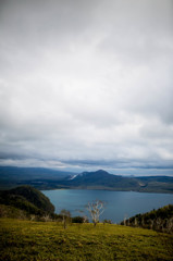 屈斜路湖、硫黄山