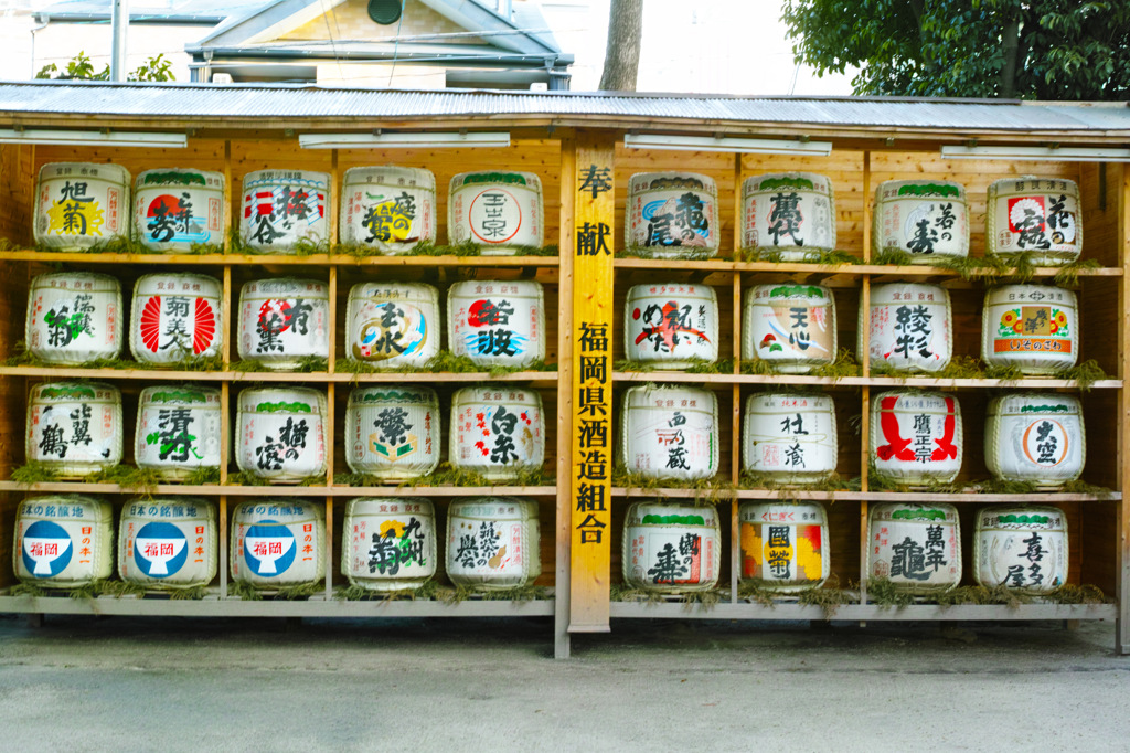福岡住吉神社の境内にて