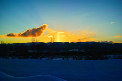 年の瀬の夕焼け