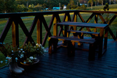 Hill Side Box　夕方のテラス