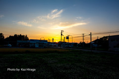 花巻での夕陽