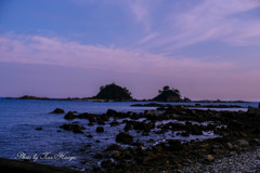 寂れた海岸沿いにふと見た夕景