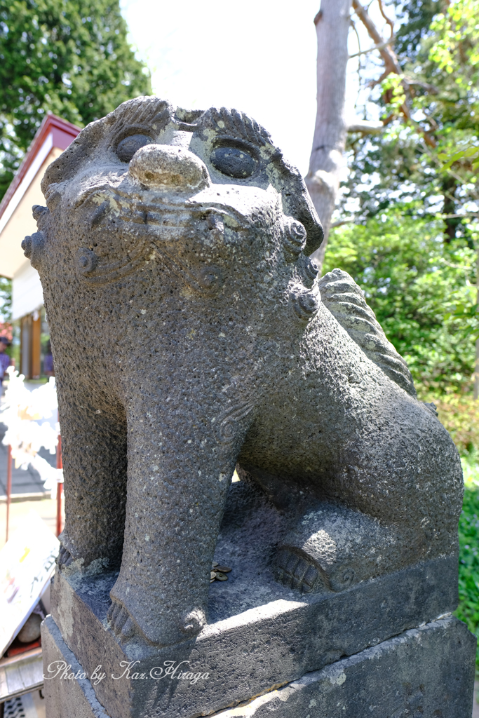 笑う狛犬、男の子