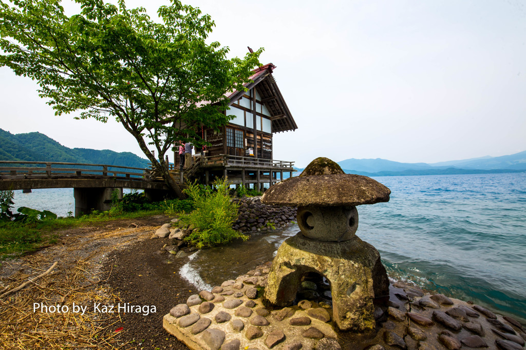 田沢湖にて、浮木神社