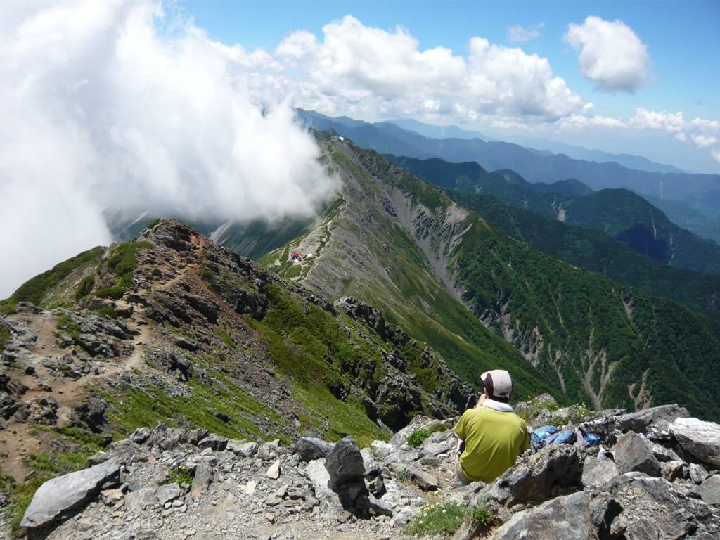 北岳から間ノ岳方面