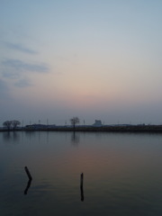 2017/03/19_溜め池の夕暮れ
