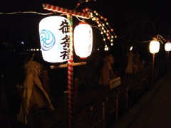 2017/01/02_正月の夜の北本氷川神社参道