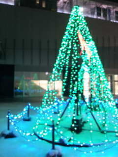 2017/12/12_雪の黒部宇奈月温泉駅前イルミネーション（没カット）
