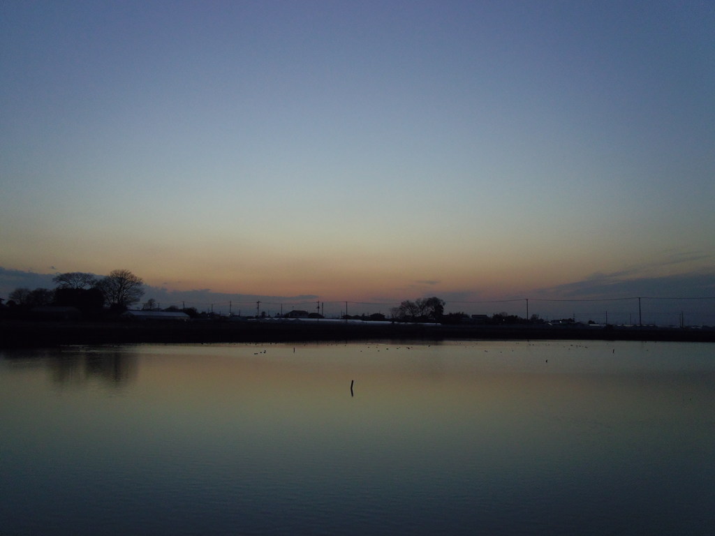 2017/03/04_溜め池の夕暮れ