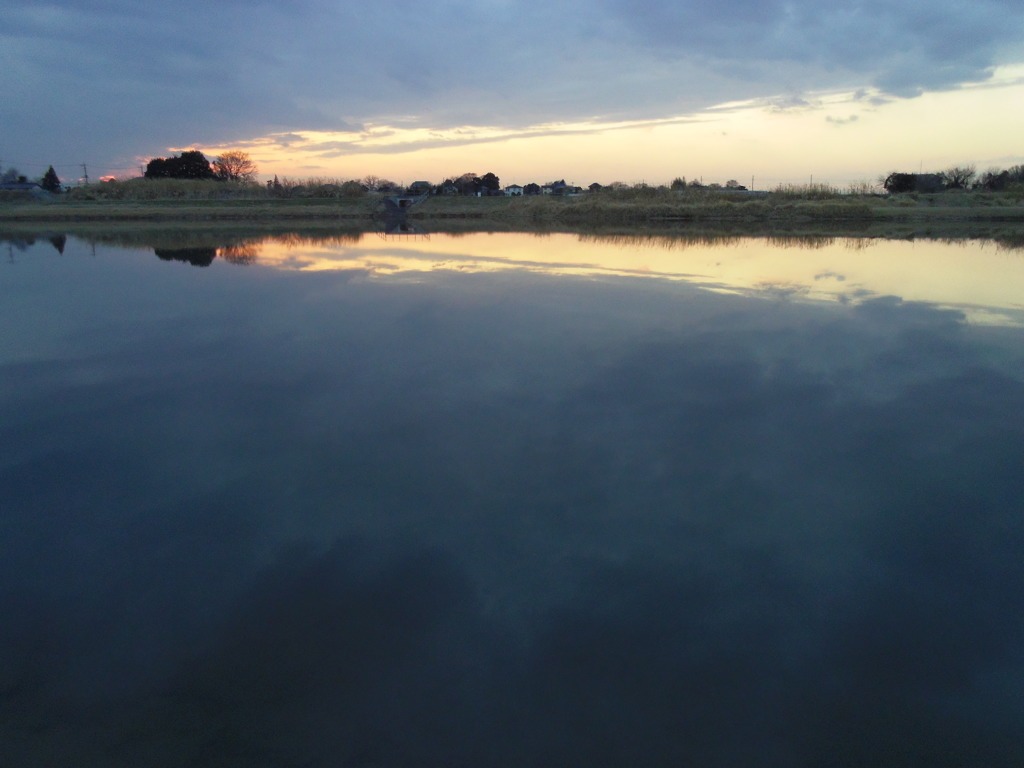 2017/02/25_溜め池の夕暮れ