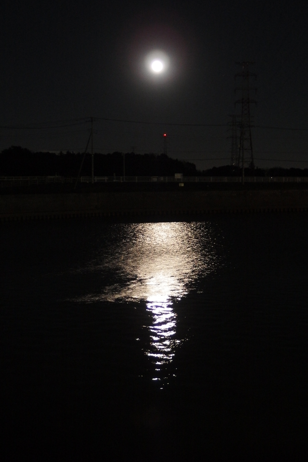 2016/01/24_溜め池の月夜